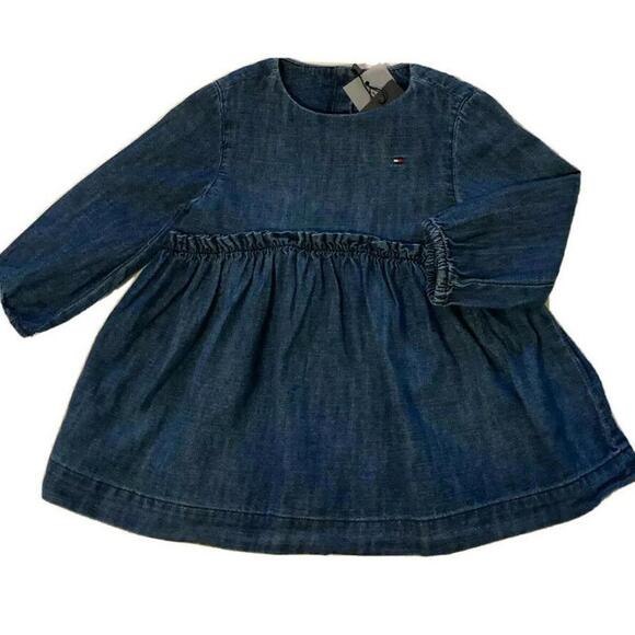 TOMMY HILFIGER BABY GIRL'S DENIM JEANS DRESS SIZE 24  M - Picture 2 of 6